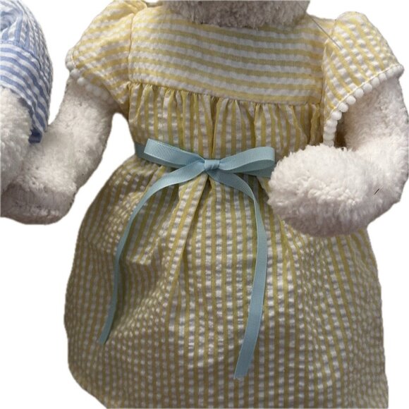 Pottery Barn Kids 32” Bunny Rabbit Set Couple Easter Freestanding Decor RARE Tag - Picture 9 of 16